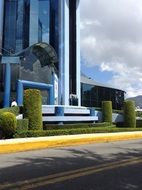 modern university building and bushes