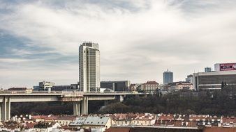 Cityscape with bridge, czech