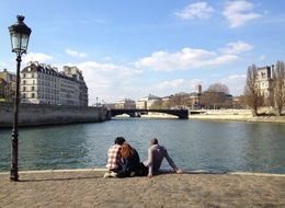 people on River coast in Paris