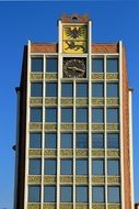 modern town hall with clock
