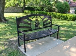 park bench at marland mansion