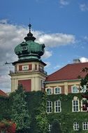 palace with a tower in Lancut, Poland