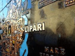 street map on Lipari island, Italy