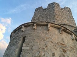 Olg Stone Tower at sky, Croatia