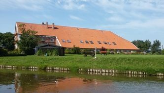 Landscape of manor on the beach in northern germany