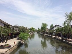 river in old town in china