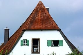 pediment of an old building