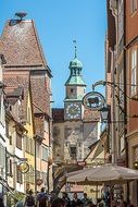 medieval tower in the architecture of the city of Rothenburg