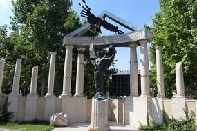 Monument Budapest near green trees