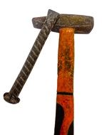isolated hammer and cold chisel
