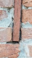 brick wall with iron insert