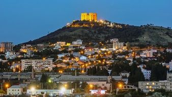panoramic city view at dusk