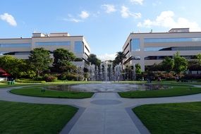 contemporary architecture, office buildings on square, india, Karnataka, bangalore