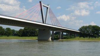 steel bridge over the river to dusseldorf