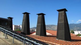 chimneys of an old factory in volos