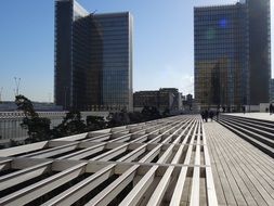 architecture of the National Library of France on a sunny day