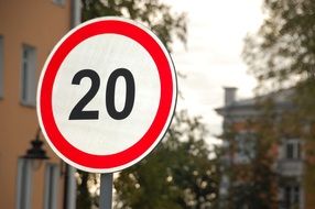 speed limit 20 road sign