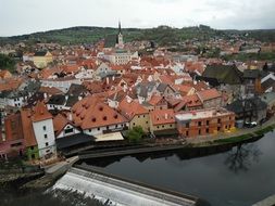 panorama of the medieval city in the Czech Republic