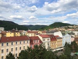 multi-colored building facades in Prague, Czech Republic