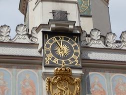 Poznan city old clock