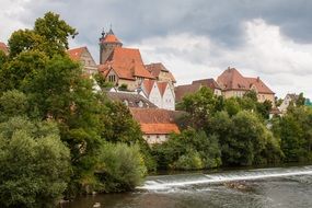 Distant view of the castles in the old town of Besigheim