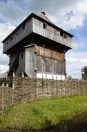 wooden tower of a medieval knight's castle