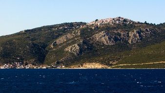 rocky hills on the peninsula in Greece