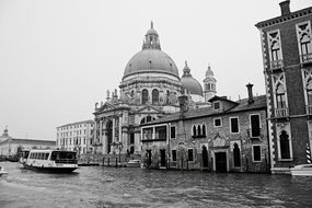 grand canal in venice, black and white image