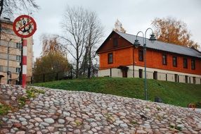 paving stones on the embankment road