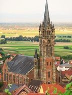 panorama of the majestic church in alsace