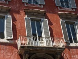 Balcony on old building