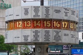 clock on alexanderplatz in Berlin