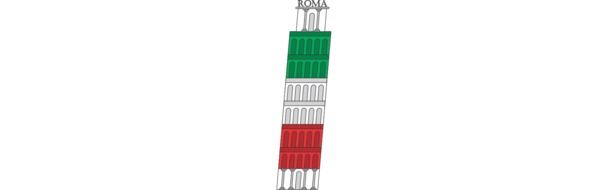 leaning tower of pisa as logo