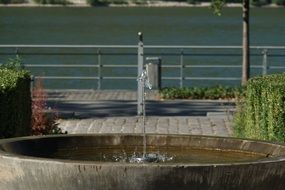 landscape of stone fountain in a park