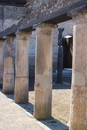 columns of a historic building in Rome, Italy