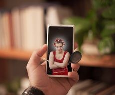 Angry wife on a phone