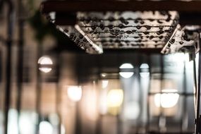 raindrops on city lights background