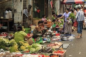 street market in burma