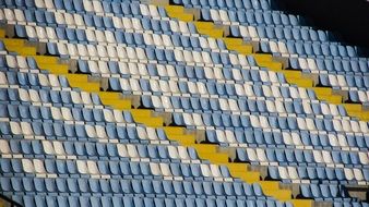 plastic seats in a stadium in Cyprus