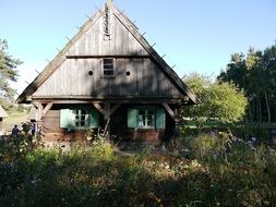 old wooden house in open air museum
