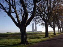 Canadian Vimy monument among colorful nature