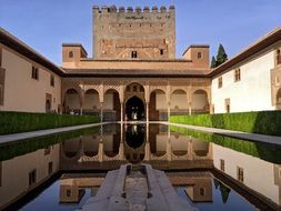 pool in the courtyard of a palace in Andalusia