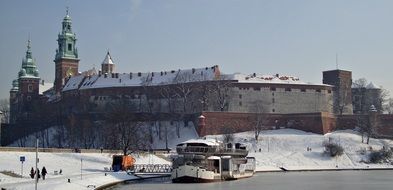 Krakow Castle in winter