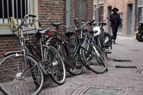 bicycles near the wall