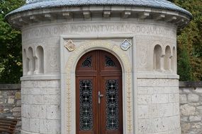 entrance to catholic monastery building in germany