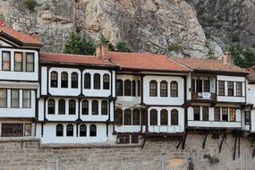 houses in rock in Amasya in Turkey