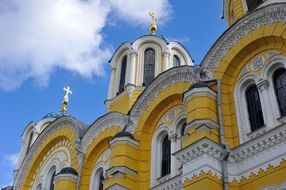 Beautiful and colorful exterior of the St Vladimir's cathedral in Kiev, Ukraine