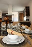 dining table setting in kitchen