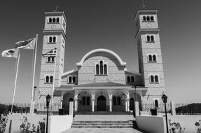 black and white photo of the Orthodox Church in Cyprus