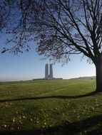 distant view of Canadian National Vimy Memorial